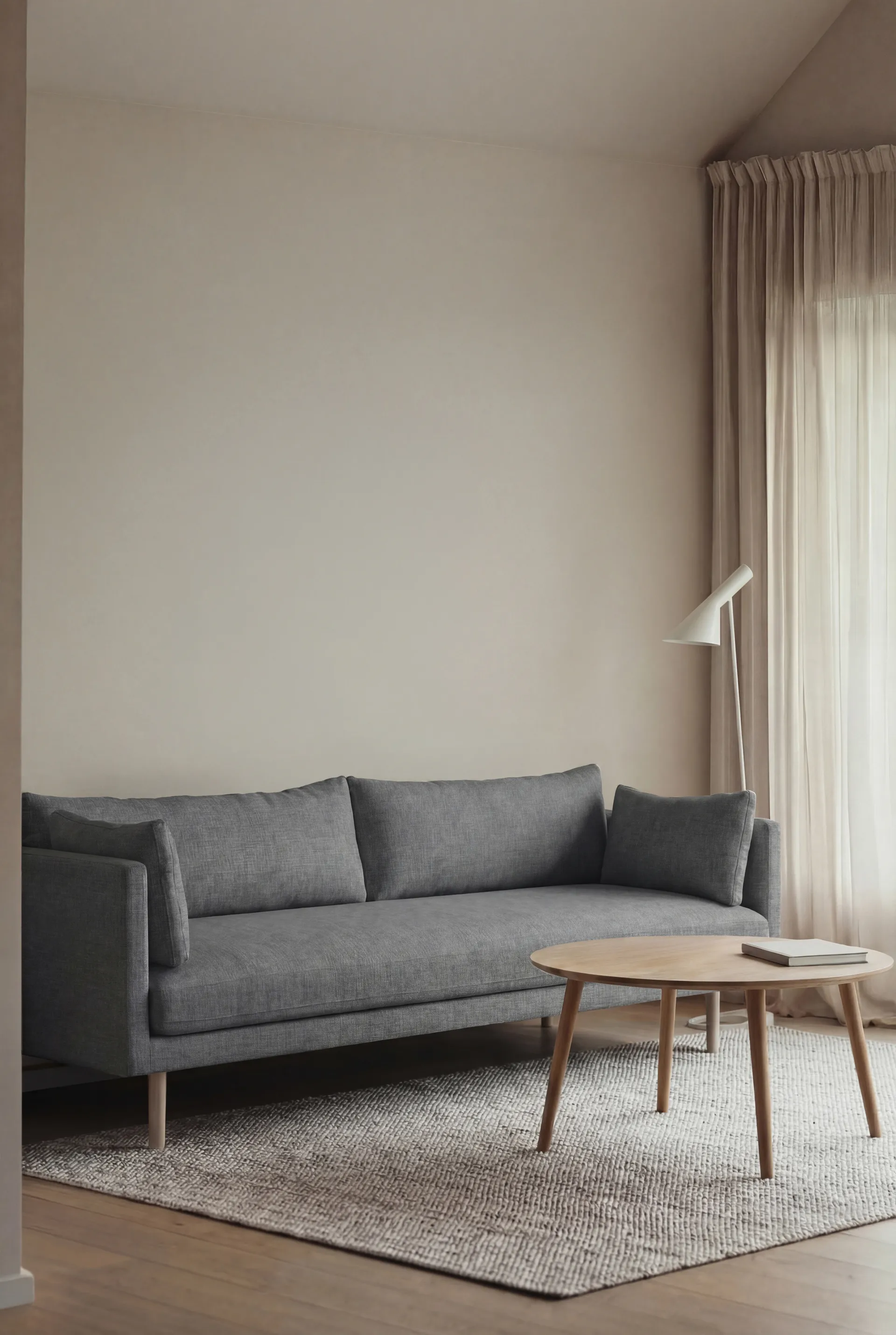 Linnevik sofa, Same Blue 6678-white-oiled oak, 4-seater 1898