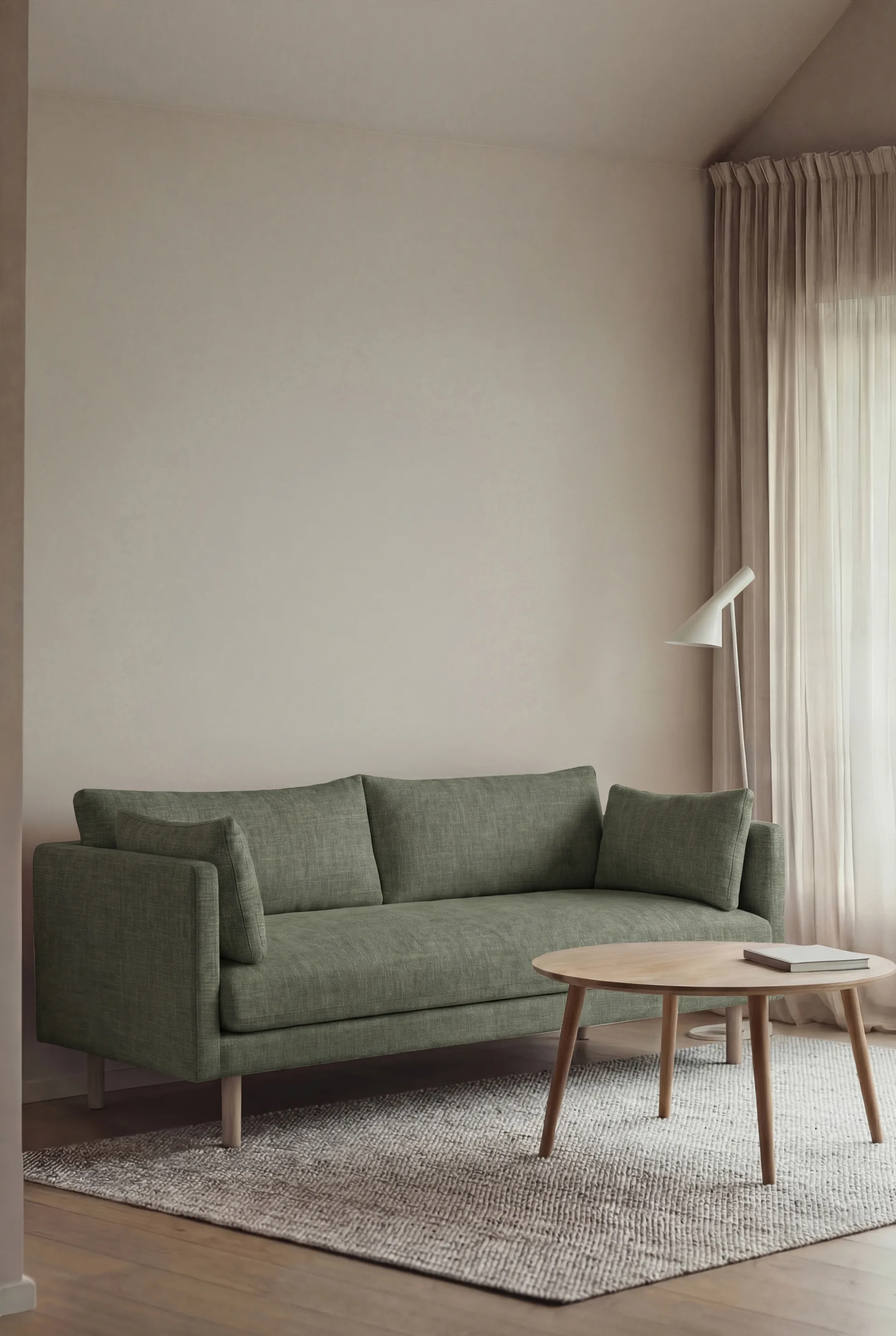 Linnevik sofa, Same Forest 6677-white-oiled oak, 2-seater, without skirt 1898