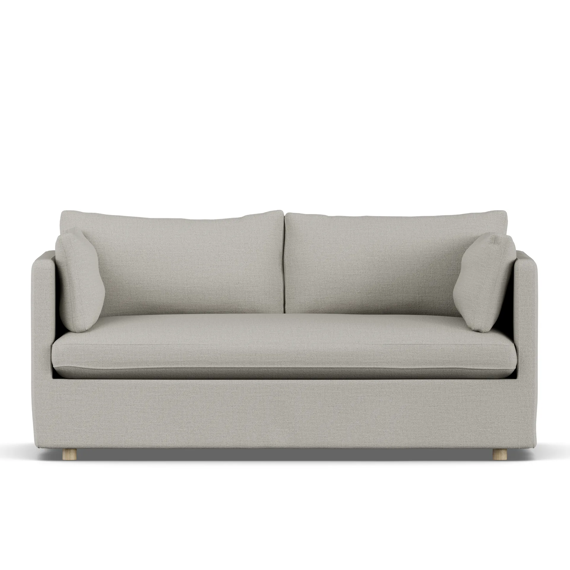 Linnevik sofa, Same Grey 6673-white-oiled oak, 2-seater, with skirt 1898