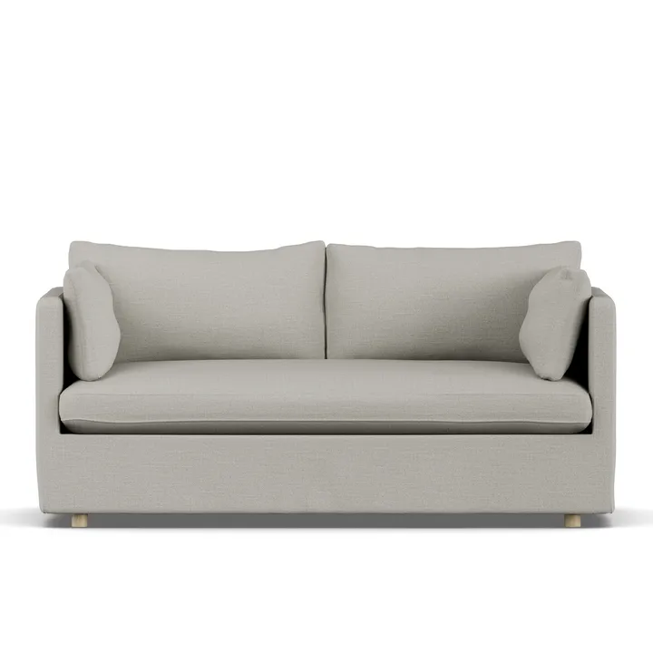 Linnevik sofa - Same Grey 6673-white-oiled oak, 2-seater, with skirt - 1898