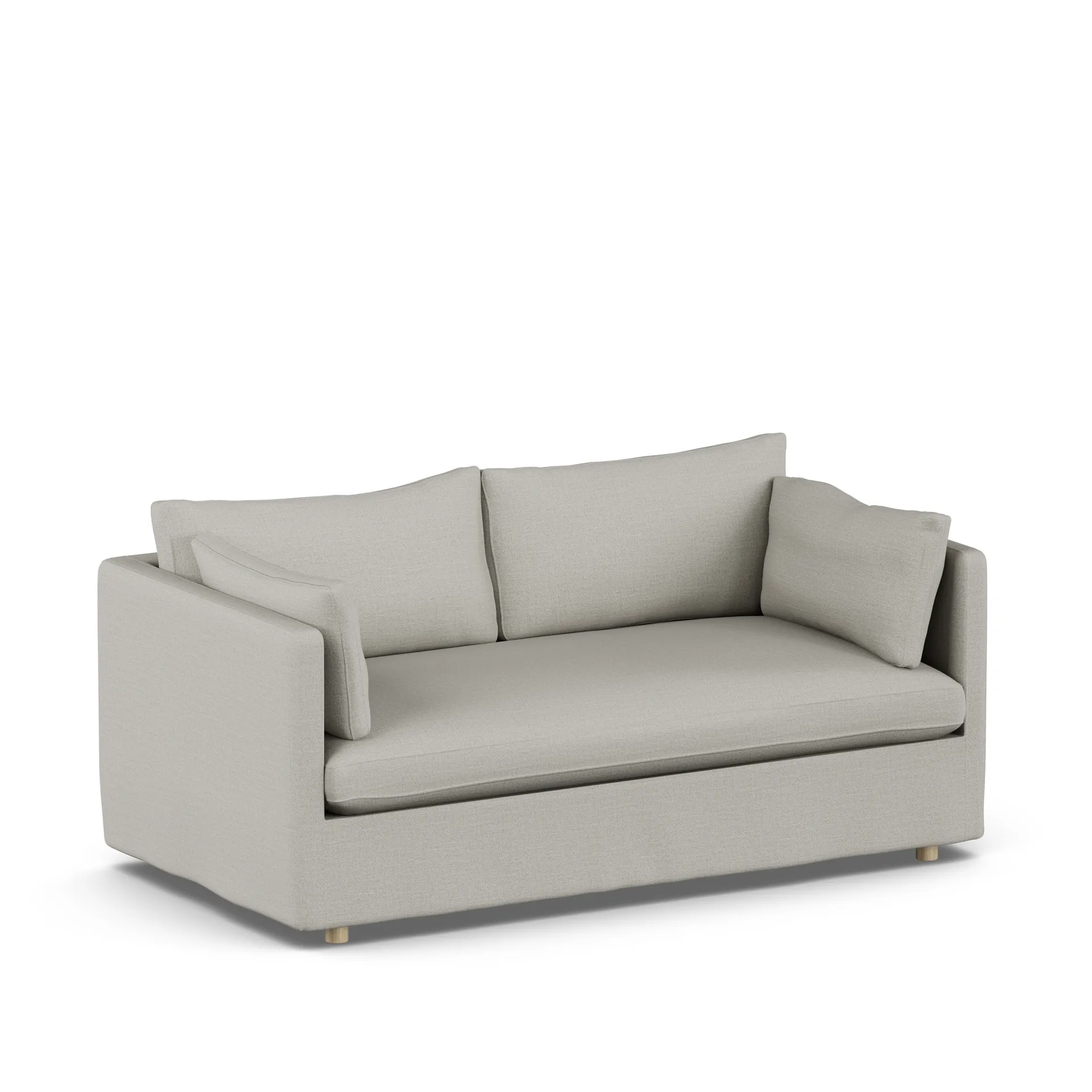 Linnevik sofa, Same Grey 6673-white-oiled oak, 2-seater, with skirt 1898