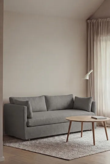 Linnevik sofa - Same Grey 6673-white-oiled oak, 2-seater, with skirt - 1898