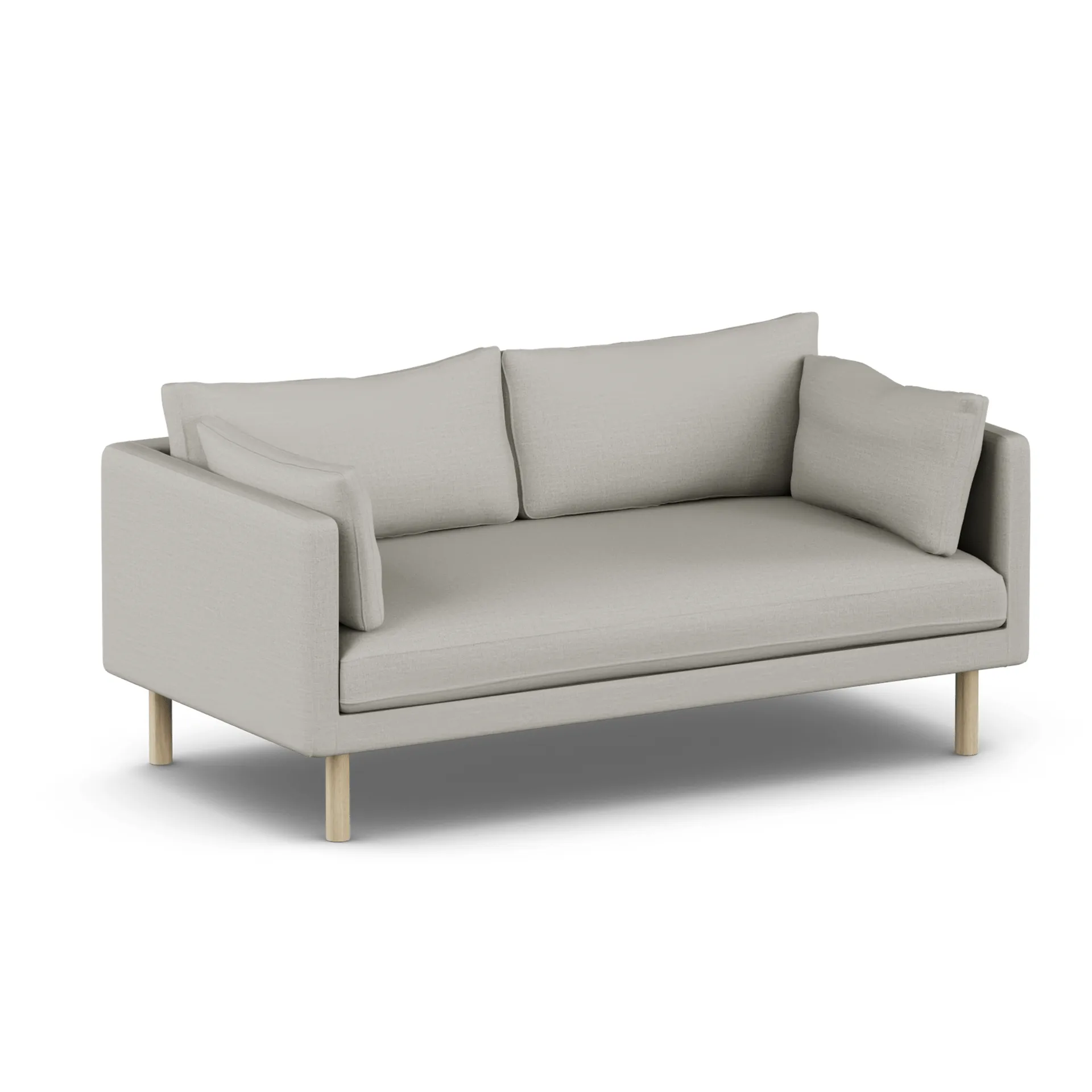 Linnevik sofa, Same Grey 6673-white-oiled oak, 2-seater, without skirt 1898