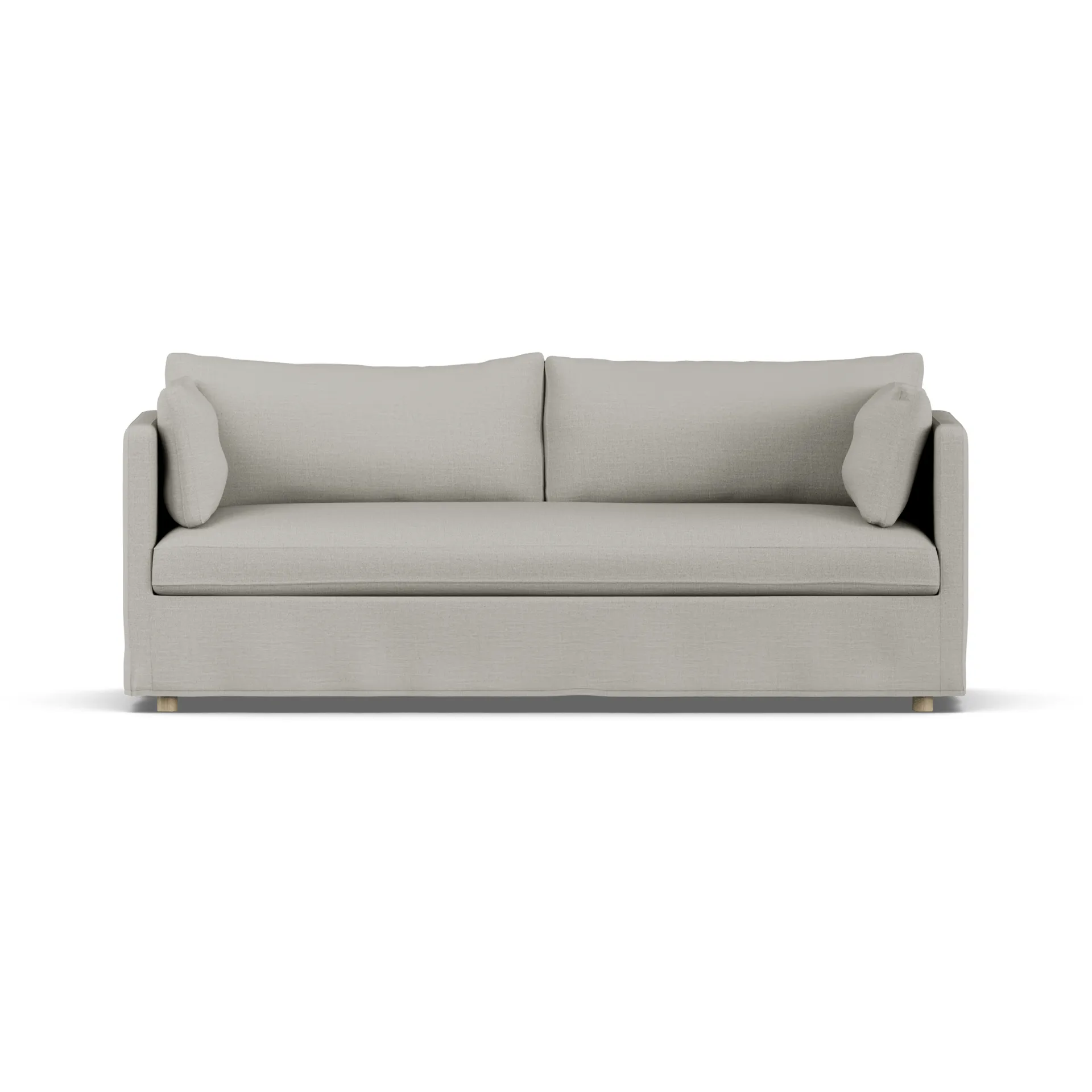 Linnevik sofa, Same Grey 6673-white-oiled oak, 3-seater, with skirt 1898