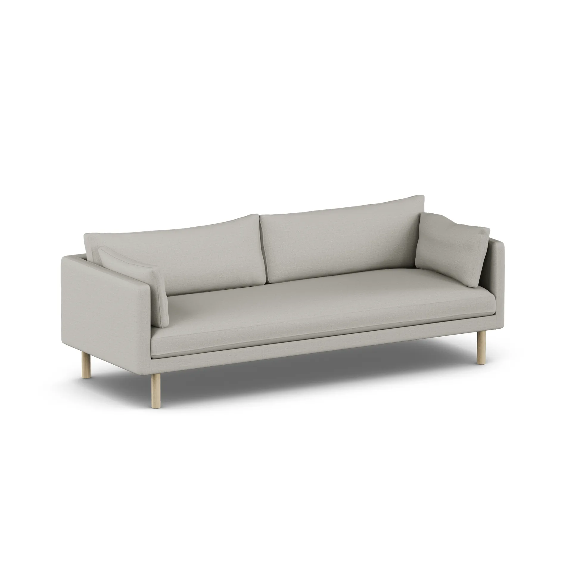 Linnevik sofa, Same Grey 6673-white-oiled oak, 4-seater, without skirt 1898