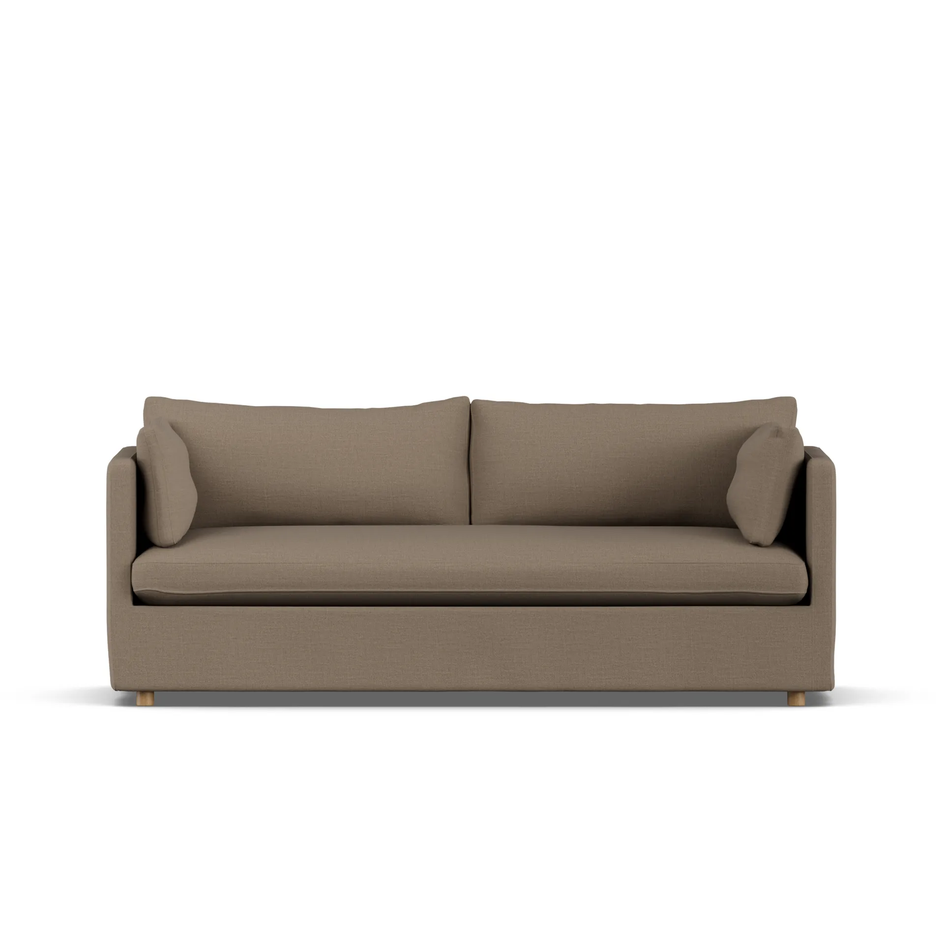 Linnevik sofa, Same Mole 6674-white-oiled oak, 3-seater, with skirt 1898