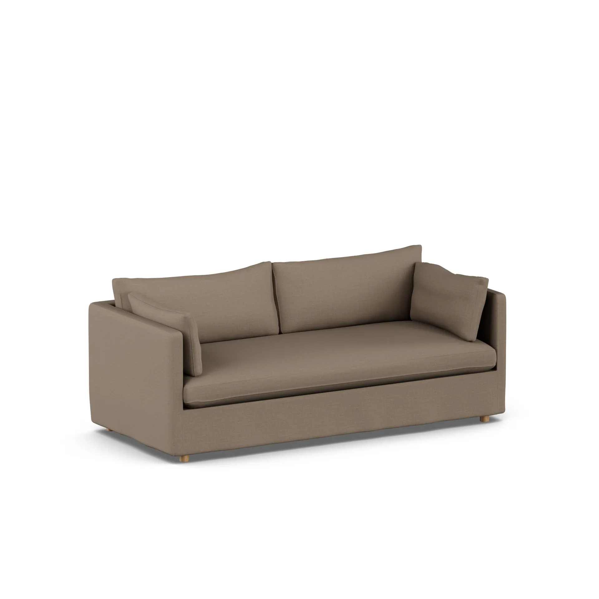 Linnevik sofa, Same Mole 6674-white-oiled oak, 3-seater, with skirt 1898