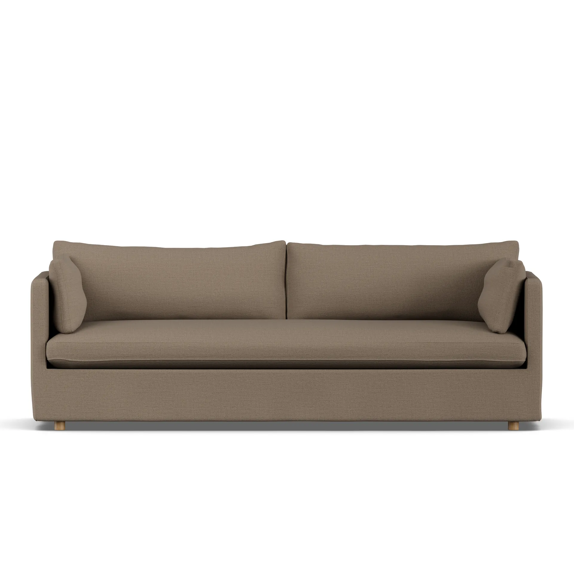 Linnevik sofa, Same Mole 6674-white-oiled oak, 4-seater, with skirt 1898
