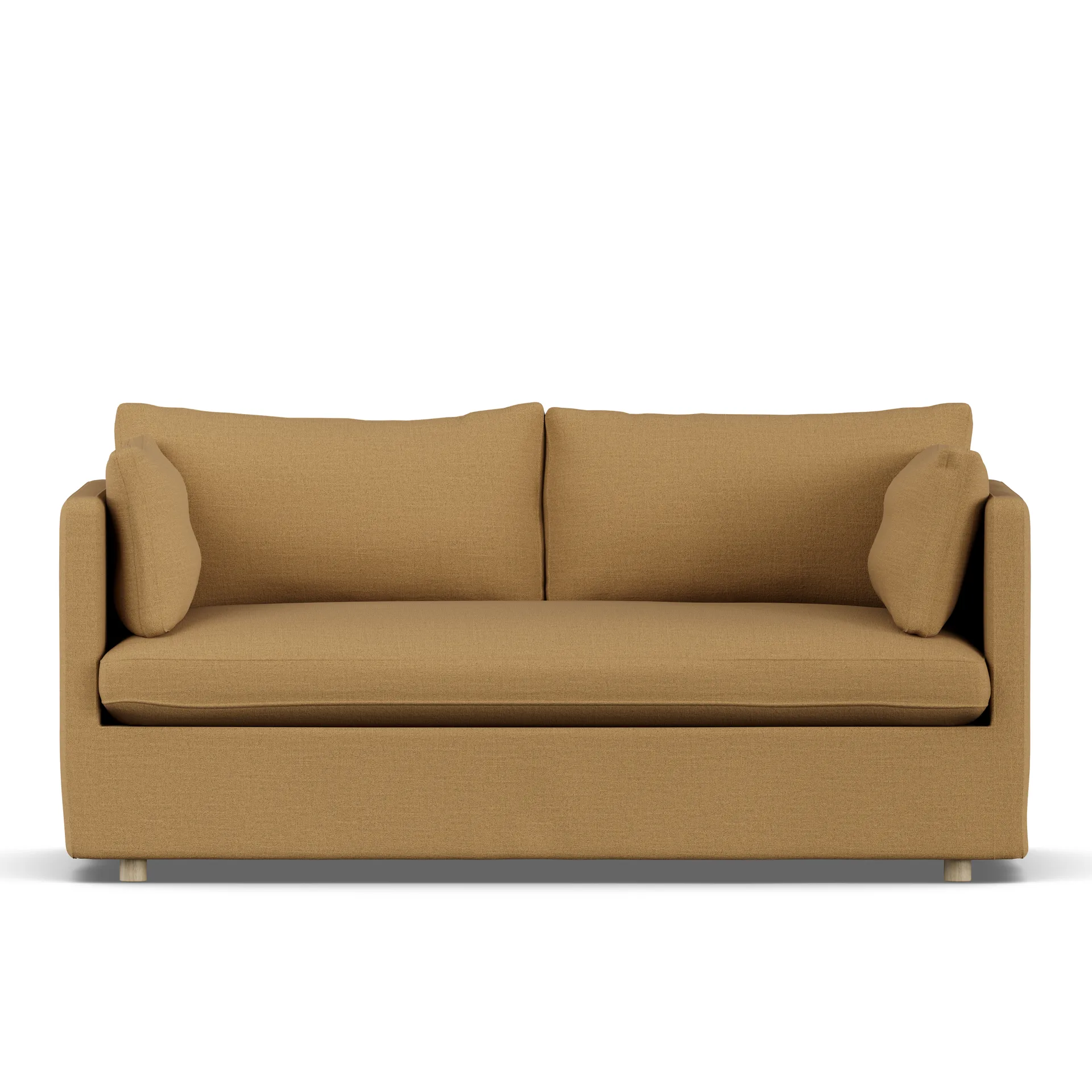 Linnevik sofa, Same Ochre 6676-white-oiled oak, 2-seater, with skirt 1898