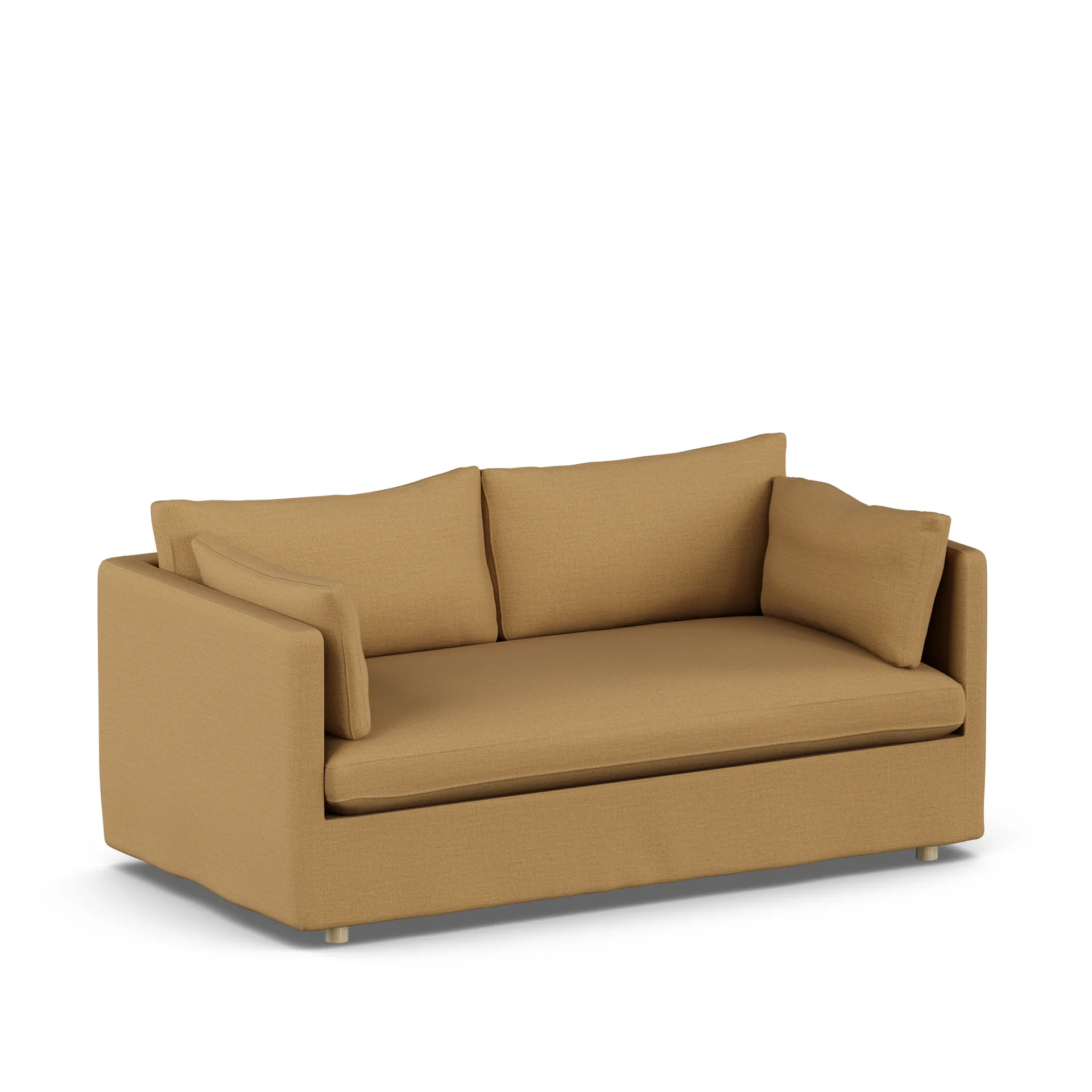 Linnevik sofa, Same Ochre 6676-white-oiled oak, 2-seater, with skirt 1898