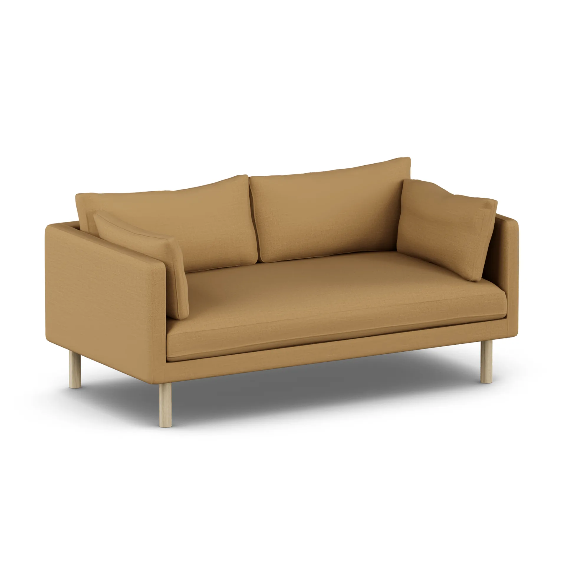 Linnevik sofa, Same Ochre 6676-white-oiled oak, 2-seater, without skirt 1898