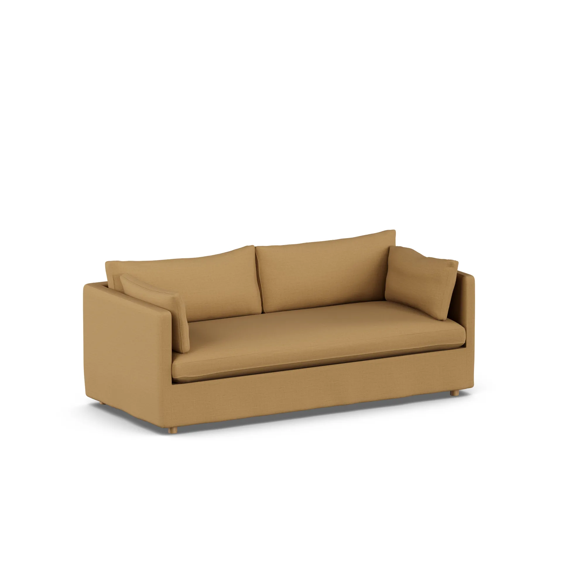 Linnevik sofa, Same Ochre 6676-white-oiled oak, 3-seater, with skirt 1898