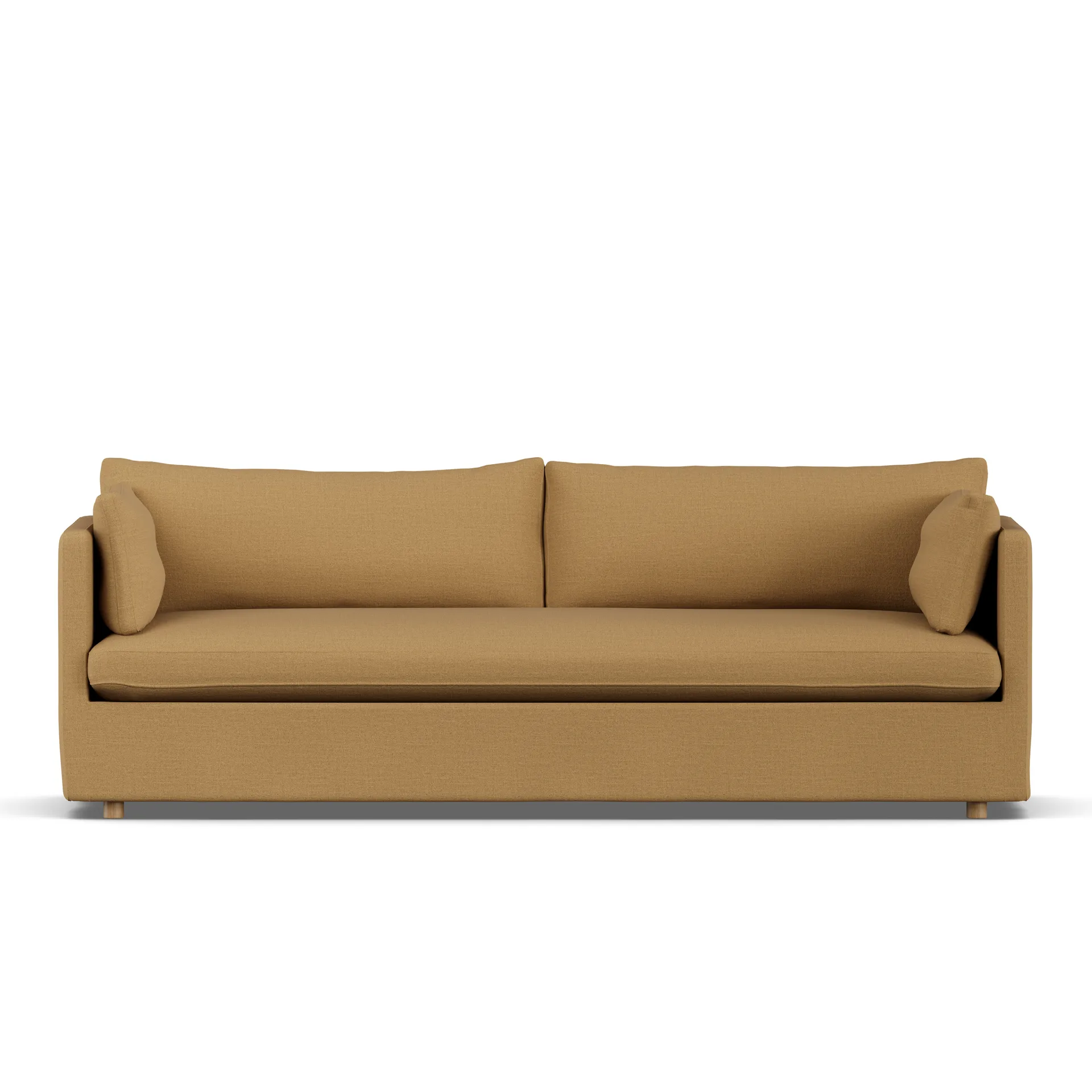 Linnevik sofa, Same Ochre 6676-white-oiled oak, 4-seater, with skirt 1898