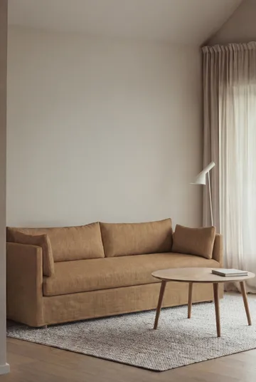 Linnevik sofa - Same Ochre 6676-white-oiled oak, 4-seater, with skirt - 1898