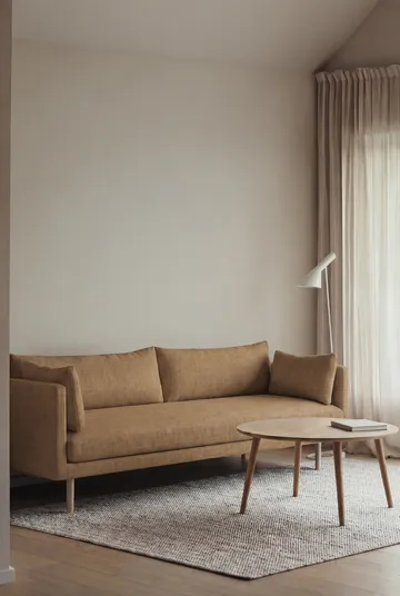 Linnevik sofa - Same Ochre 6676-white-oiled oak, 4-seater, without skirt - 1898