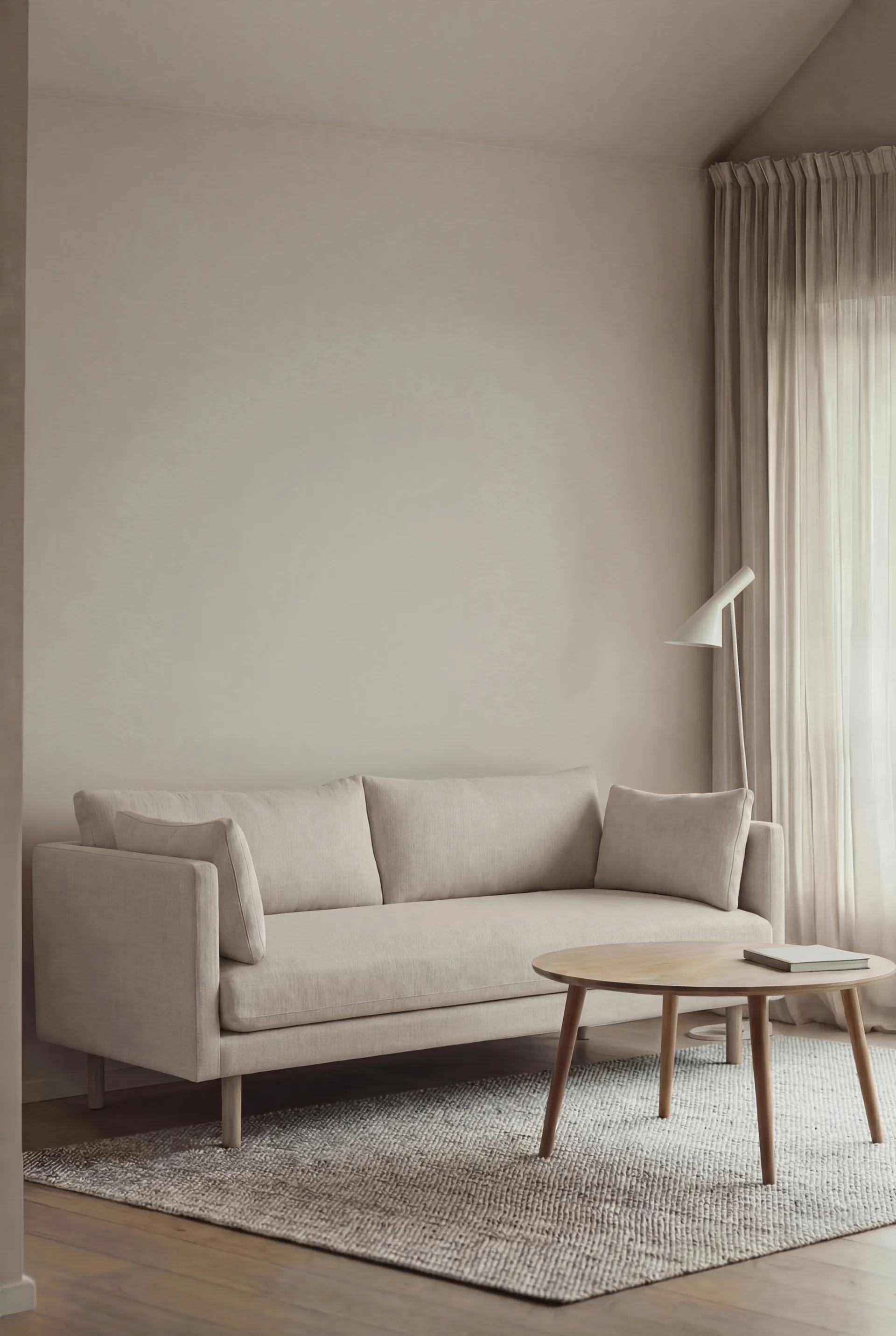 Linnevik sofa, Same Off White 6671-white-oiled oak, 2-seater, without skirt 1898