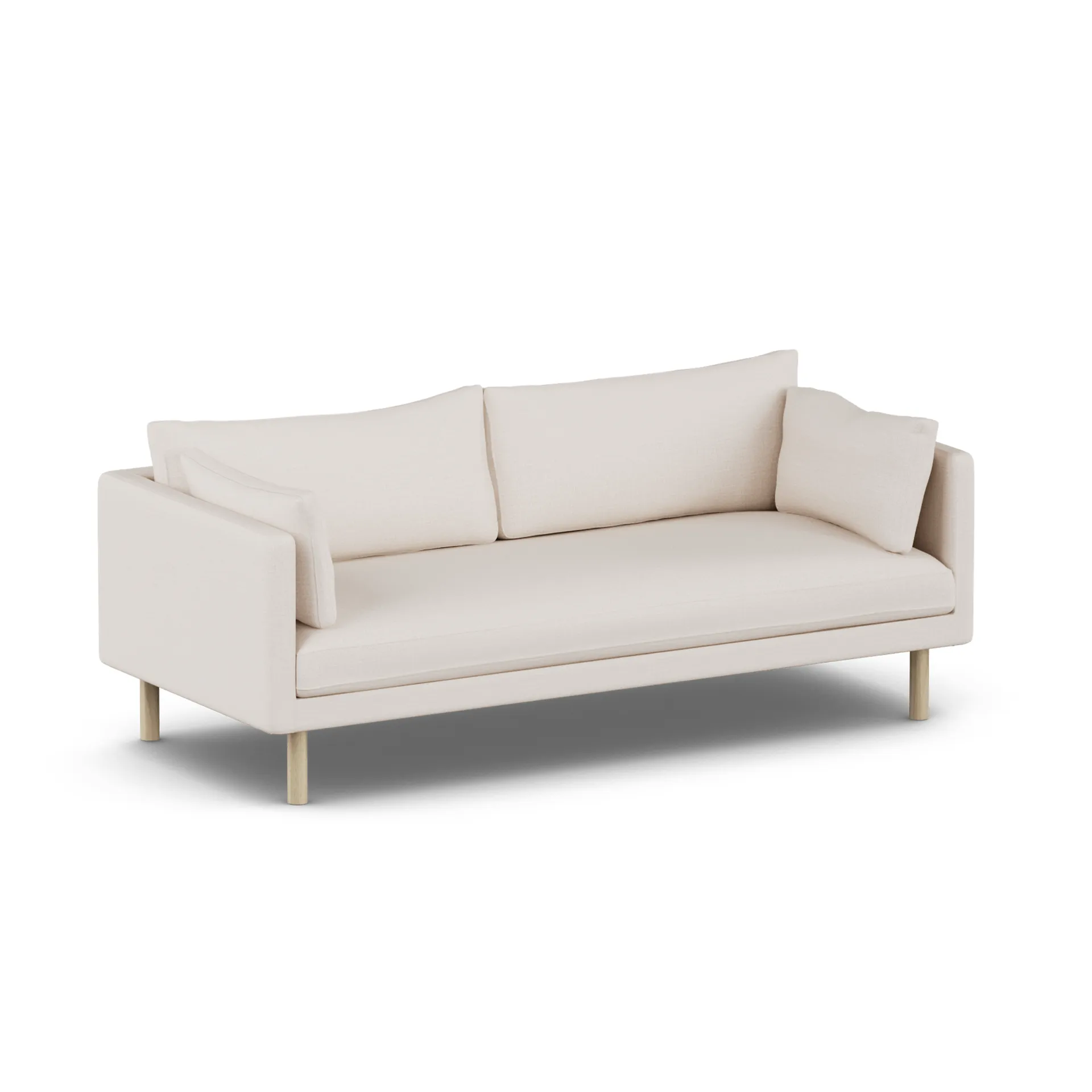 Linnevik sofa, Same Off White 6671-white-oiled oak, 3-seater, without skirt 1898