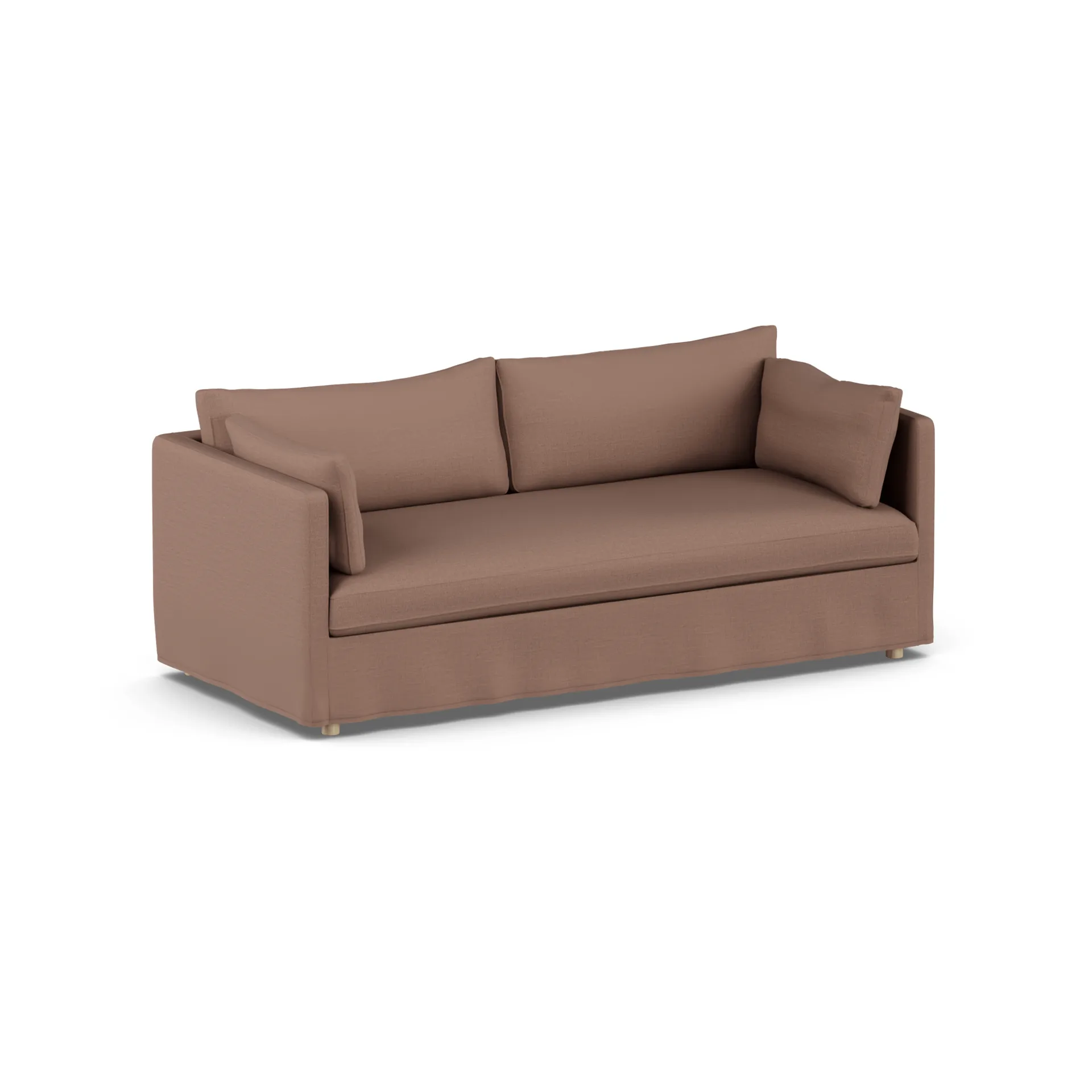 Linnevik sofa, Same Rust 6675-white-oiled oak, 3-seater, with skirt 1898