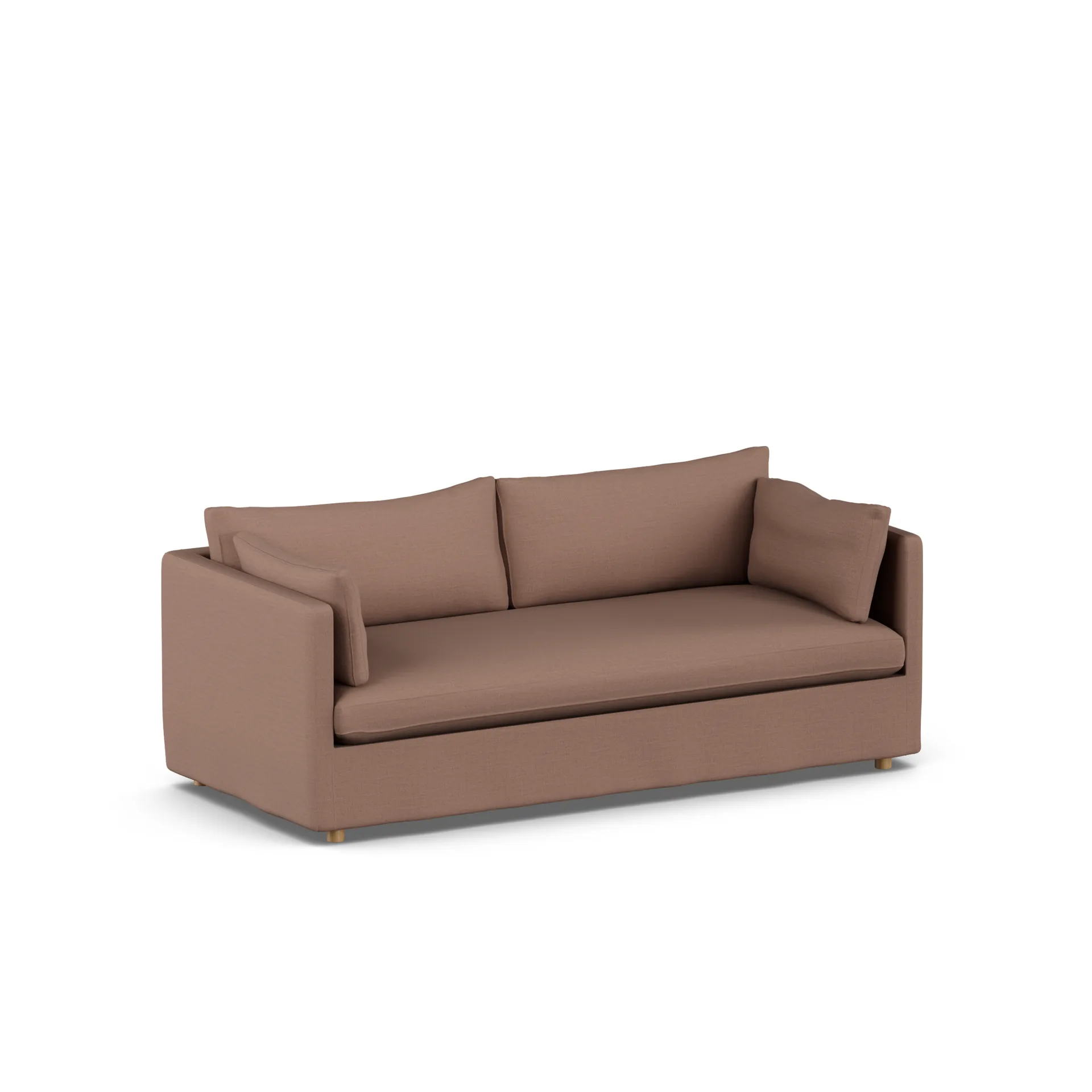 Linnevik sofa, Same Rust 6675-white-oiled oak, 3-seater, with skirt 1898