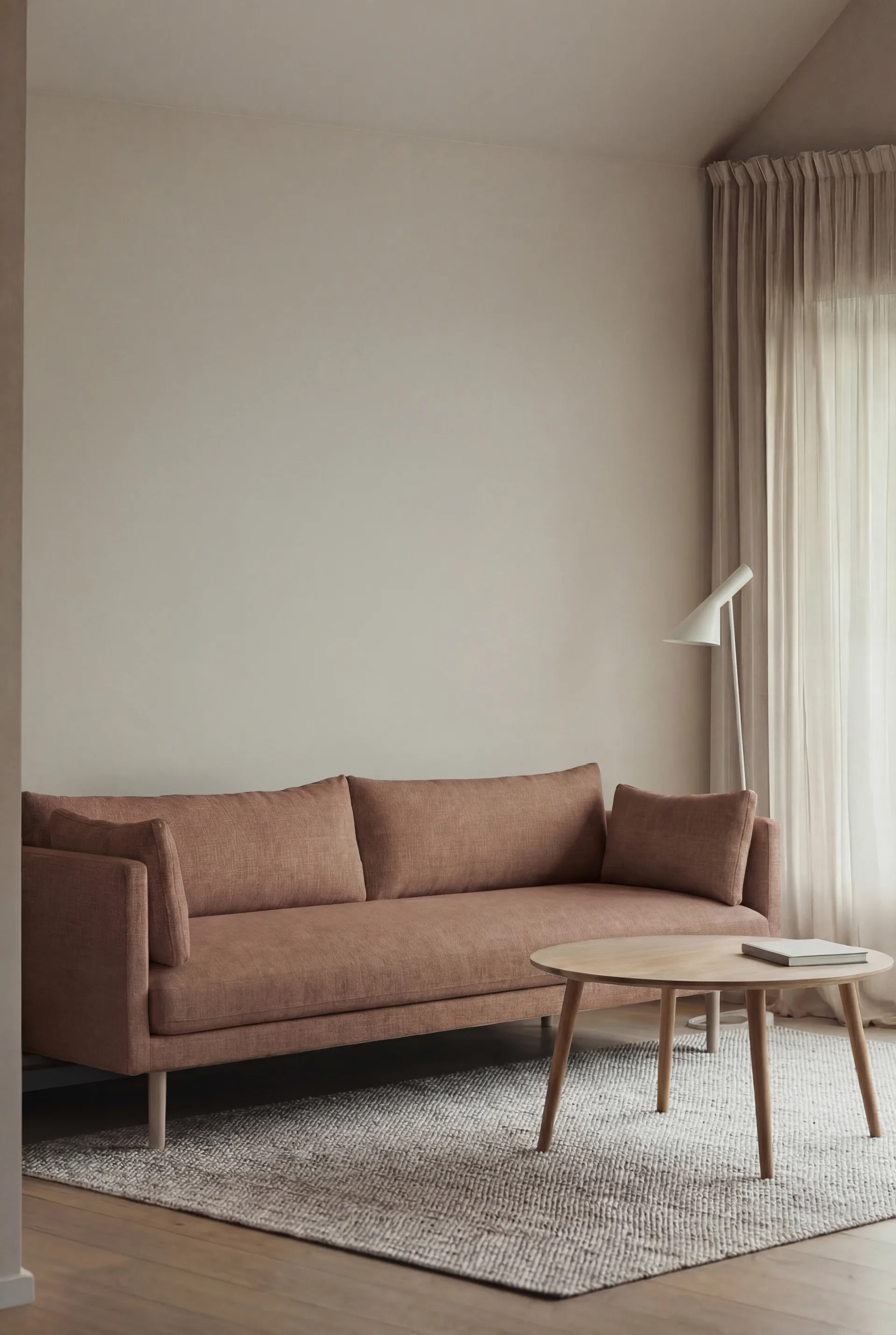 Linnevik sofa, Same Rust 6675-white-oiled oak, 4-seater, without skirt 1898