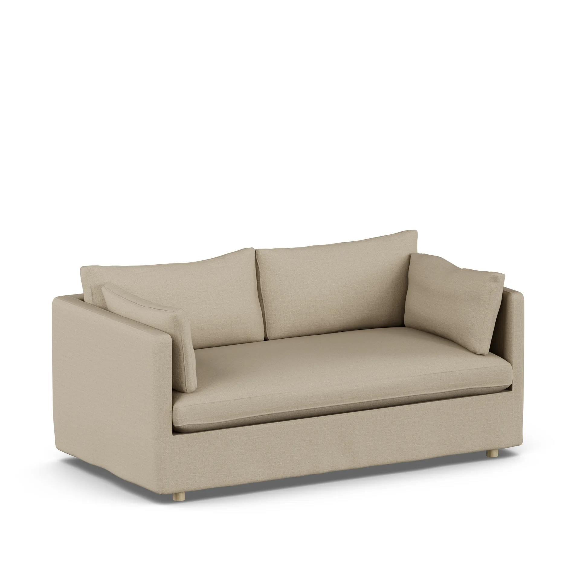 Linnevik sofa, Same Sand 6672-white-oiled oak, 2-seater, with skirt 1898