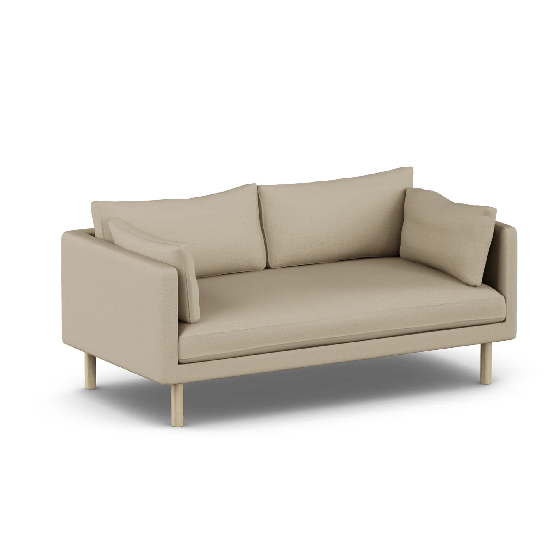 Linnevik sofa, Same Sand 6672-white-oiled oak, 2-seater, without skirt 1898