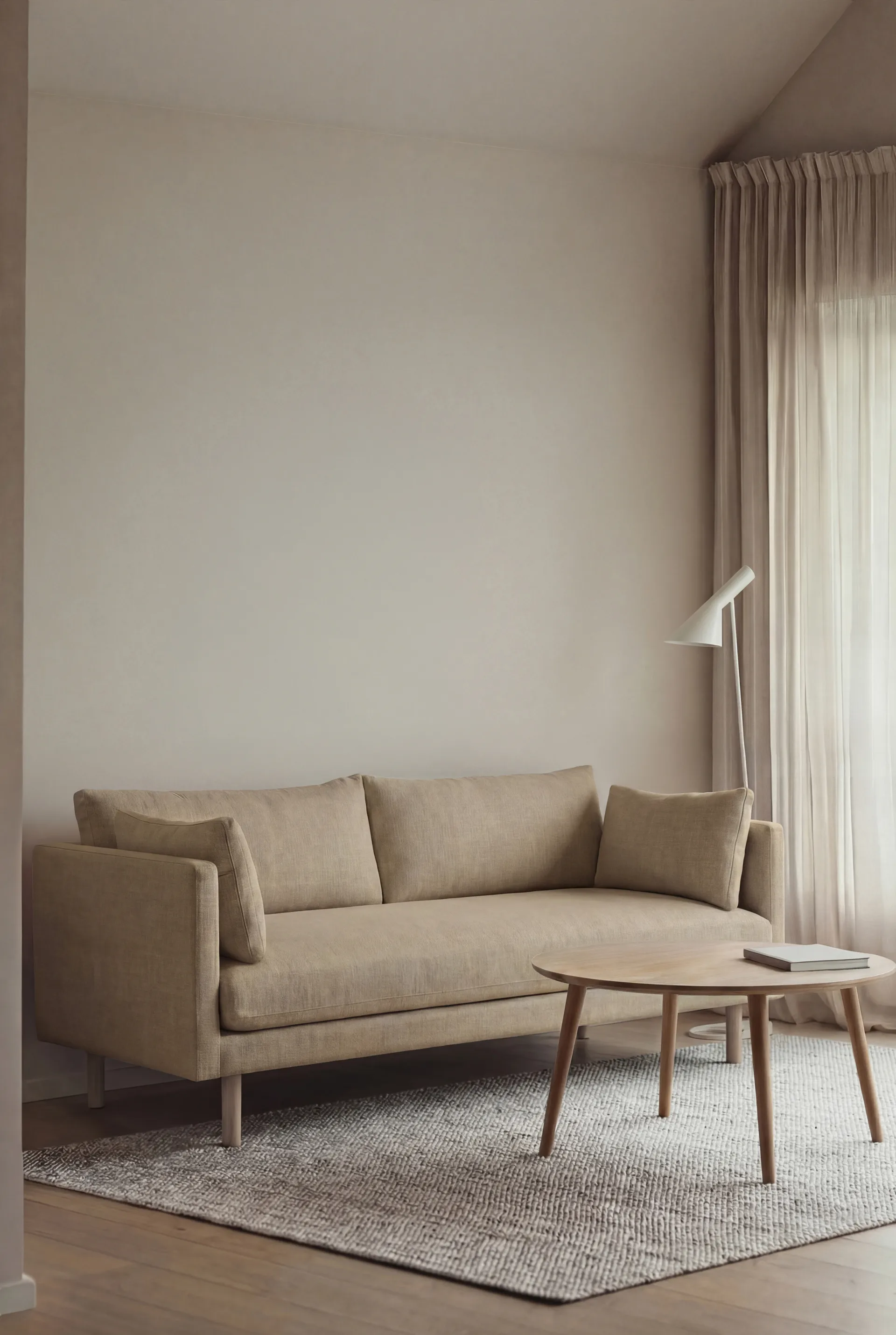Linnevik sofa, Same Sand 6672-white-oiled oak, 2-seater, without skirt 1898