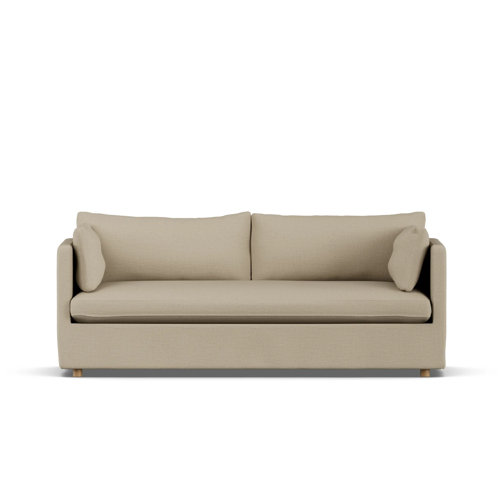 Linnevik sofa, Same Sand 6672-white-oiled oak, 3-seater, with skirt 1898