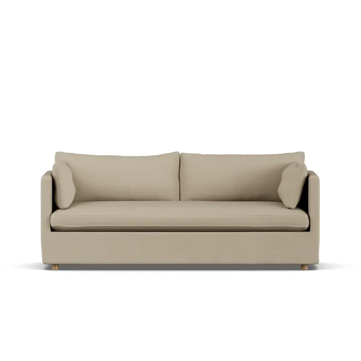 Linnevik sofa - Same Sand 6672-white-oiled oak, 3-seater, with skirt - 1898