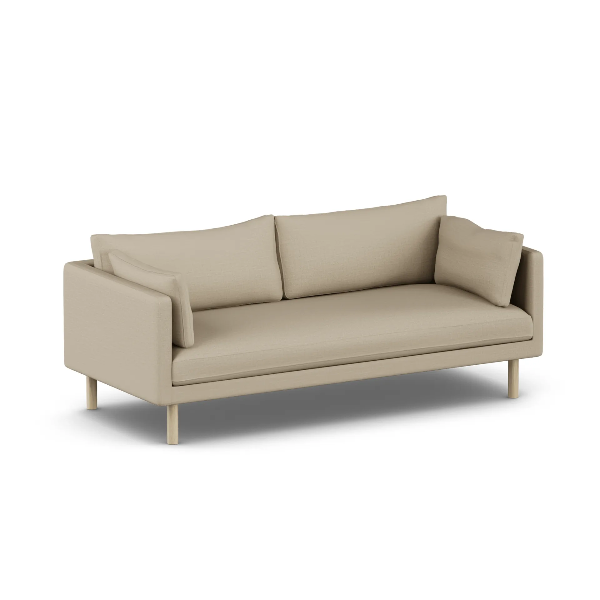Linnevik sofa, Same Sand 6672-white-oiled oak, 3-seater, without skirt 1898