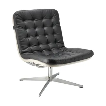 Loholm armchair with swivel function - Black leather-Bern Beige 0341 - 1898