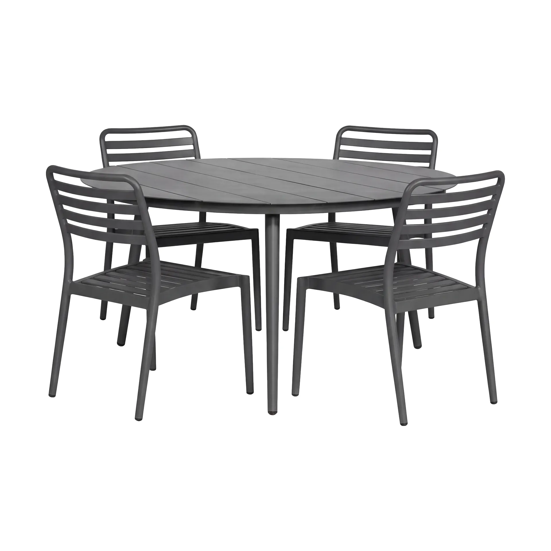 Marsala dining table Ø140 cm + 4 Messina chairs, Anthracite,  1898