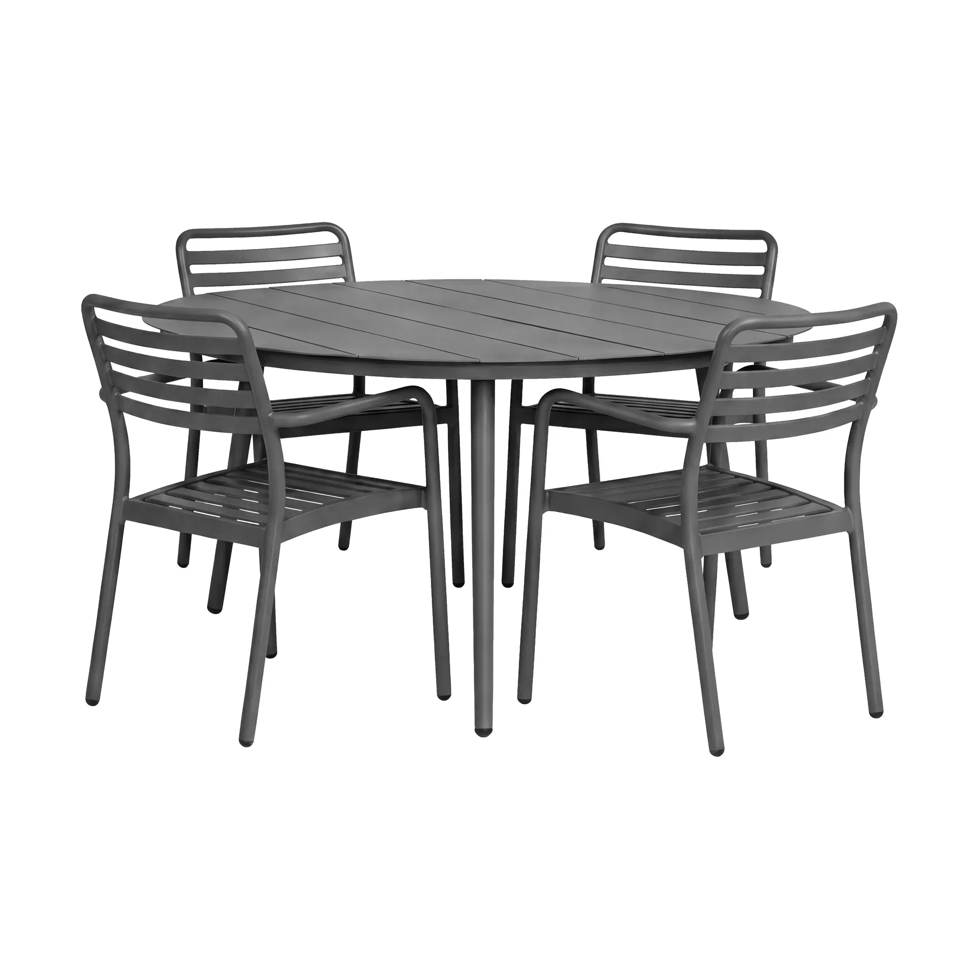 Marsala dining table Ø140 cm + Messina armchair 4 pcs, Anthracite,  1898