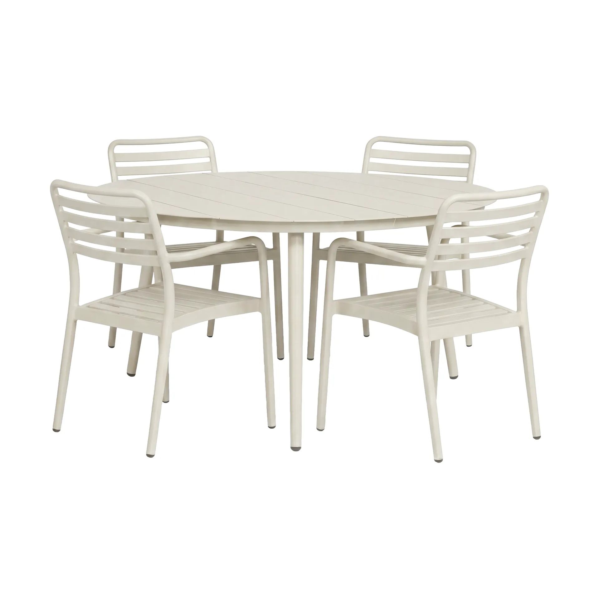 Marsala dining table Ø140 cm + Messina armchair 4 pcs, Off white,  1898