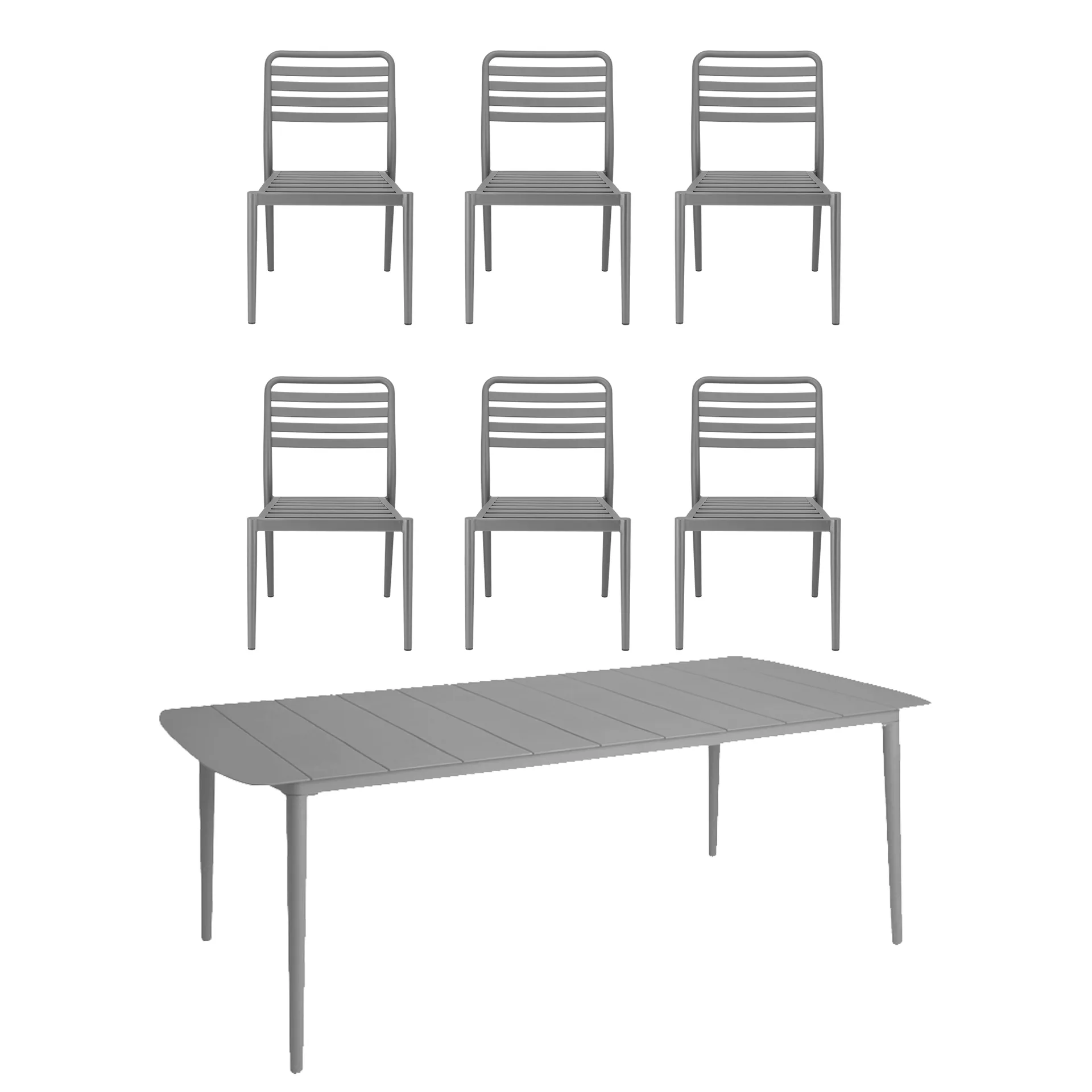 Marsala dining table 208x100 cm + Messina dining chair 6 pcs, Taupe,  1898