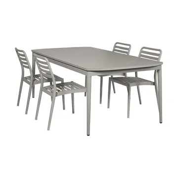 Marsala extendable table 208–288 cm + 4 Messina chairs, Taupe - 1898