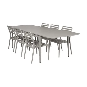 Marsala extendable table 208–288 cm + 6 Messina chairs, Taupe - 1898