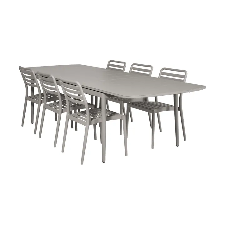 Marsala extendable table 208–288 cm + 6 Messina chairs, Taupe - 1898