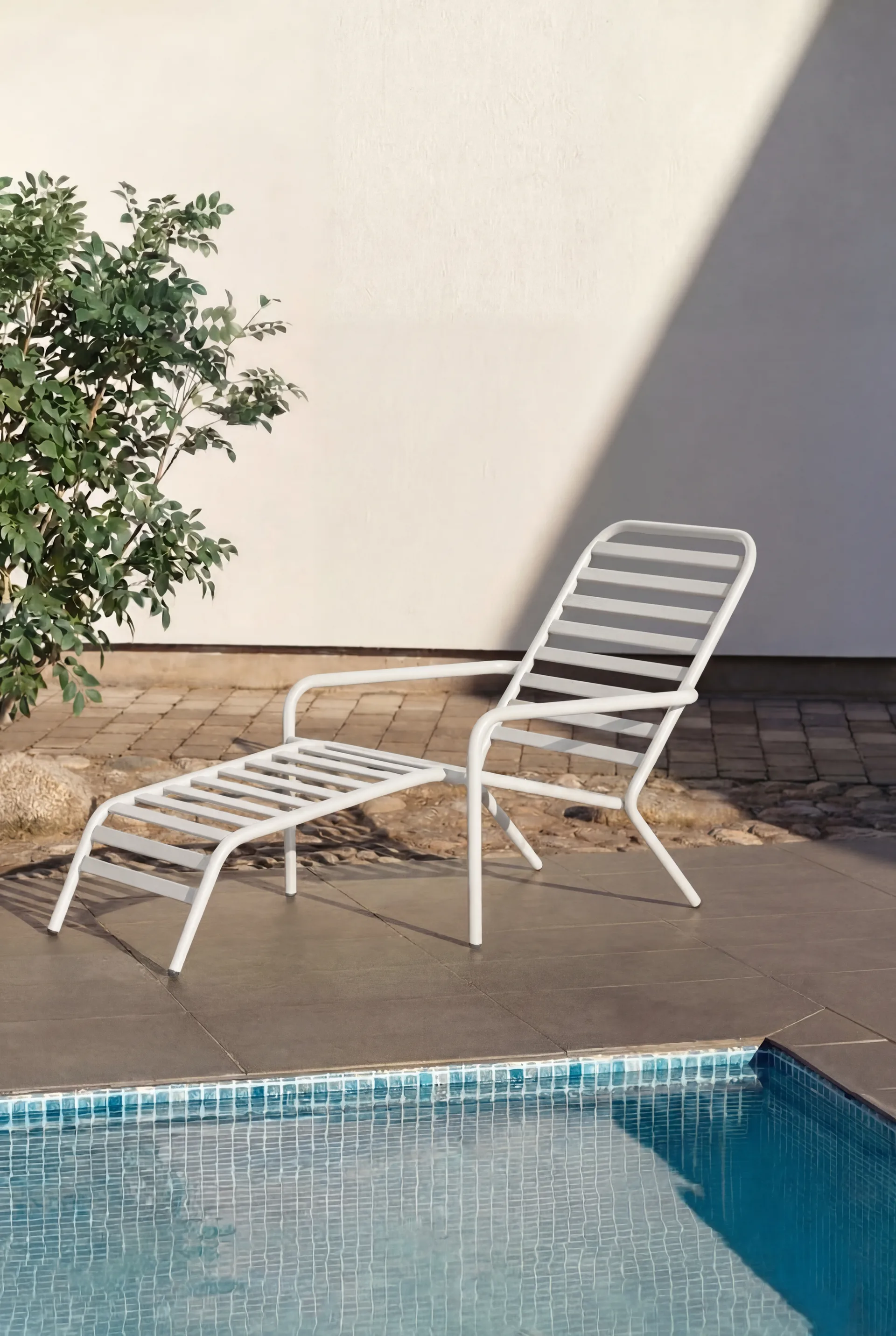 Messina sun lounger, Crystal white 1898