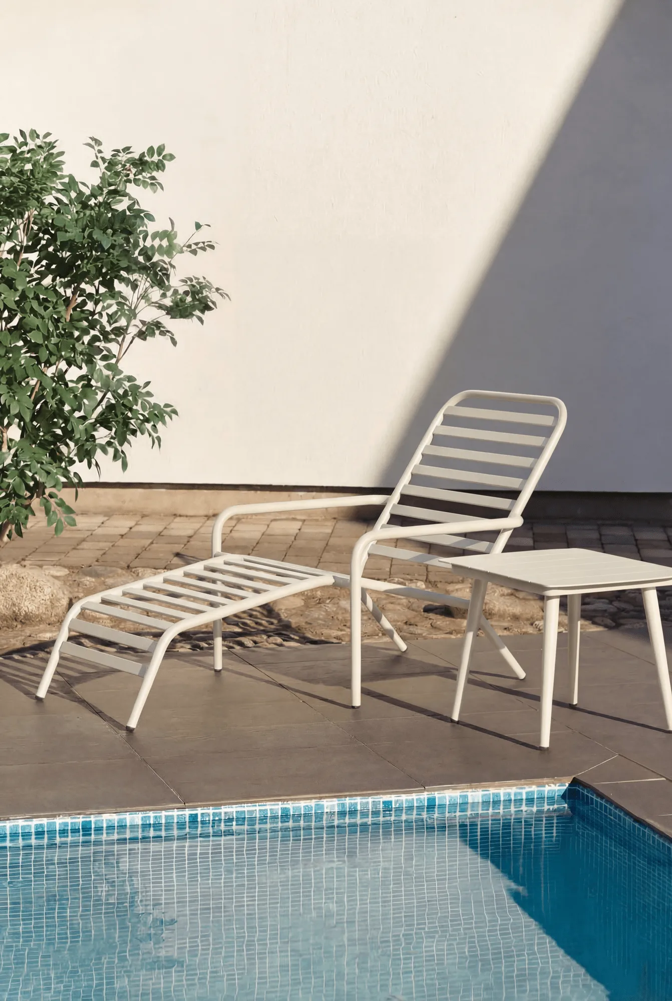 Messina sun lounger, Off white 1898