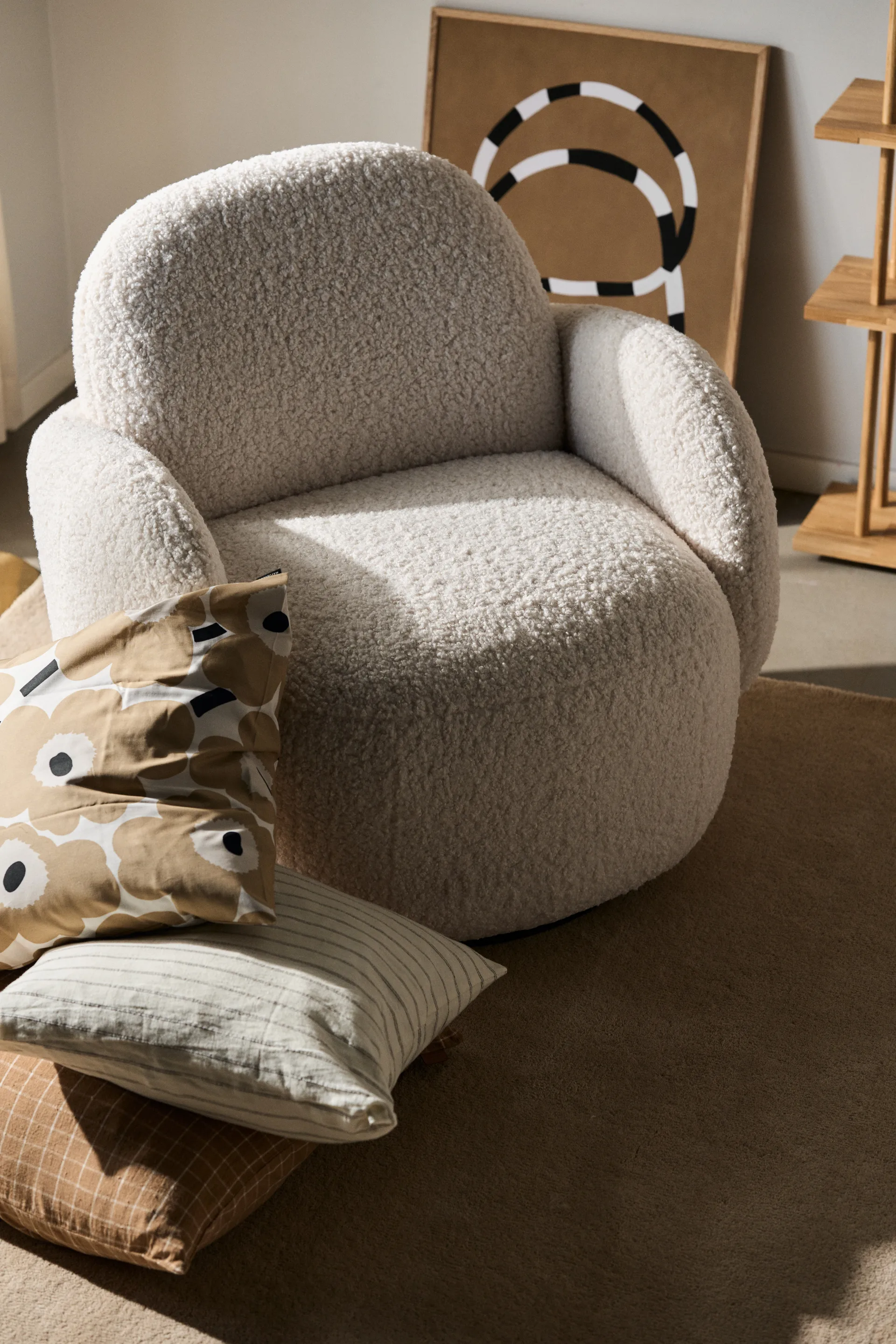 Mo armchair with swivel function, Glore white 1898