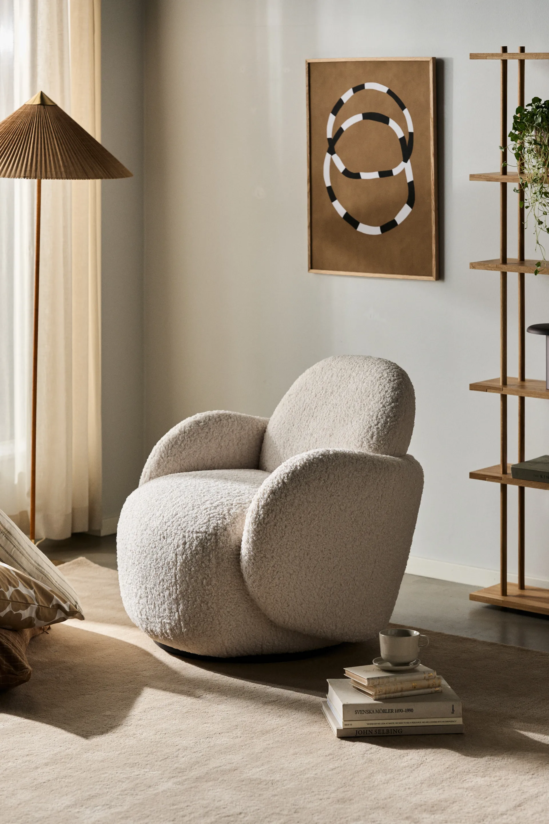 Mo armchair with swivel function, Glore white 1898