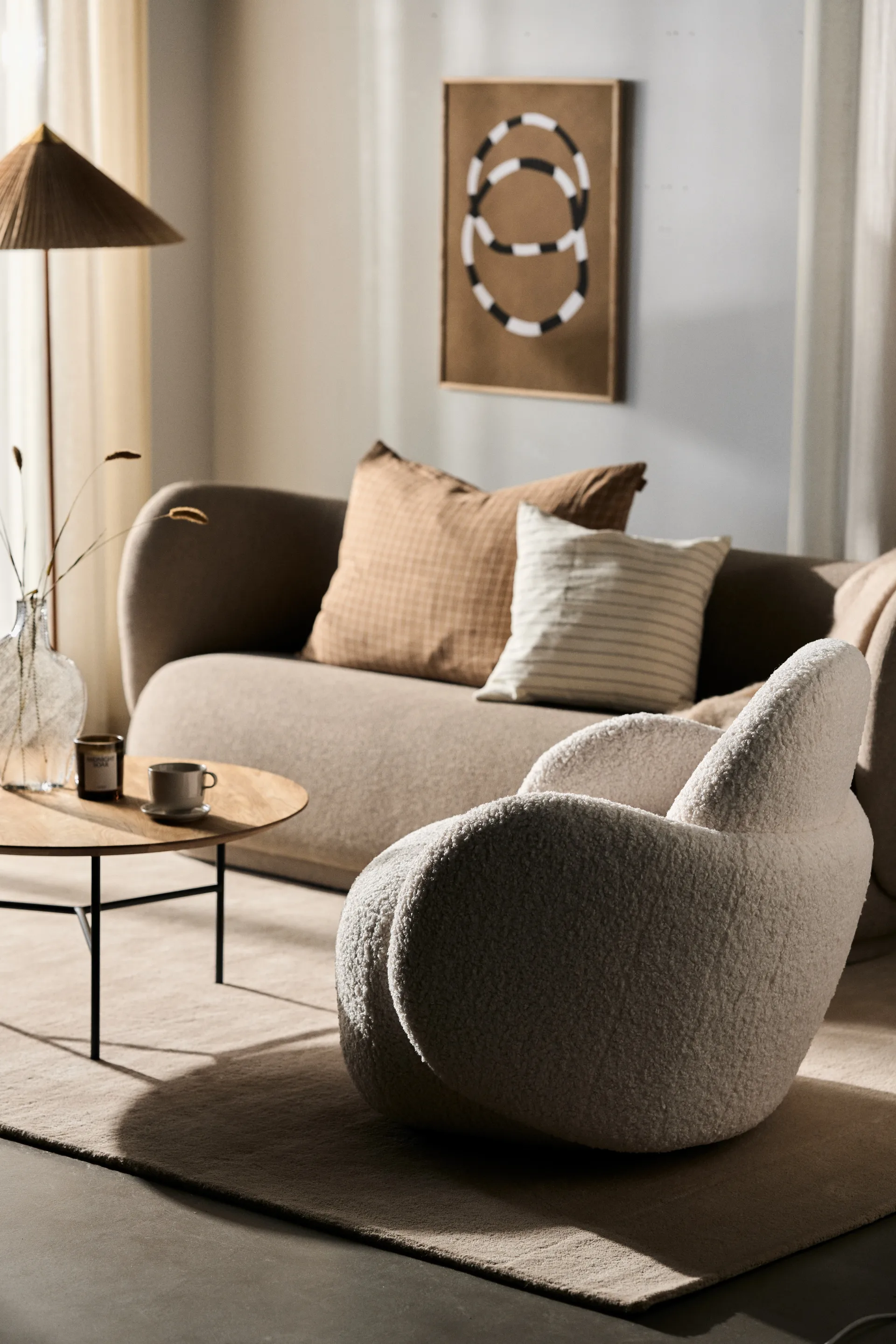 Mo armchair with swivel function, Glore white 1898