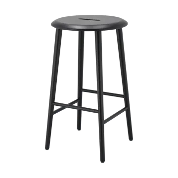 Norrabo round bar stool 65 cm - Black lacquered oak - 1898