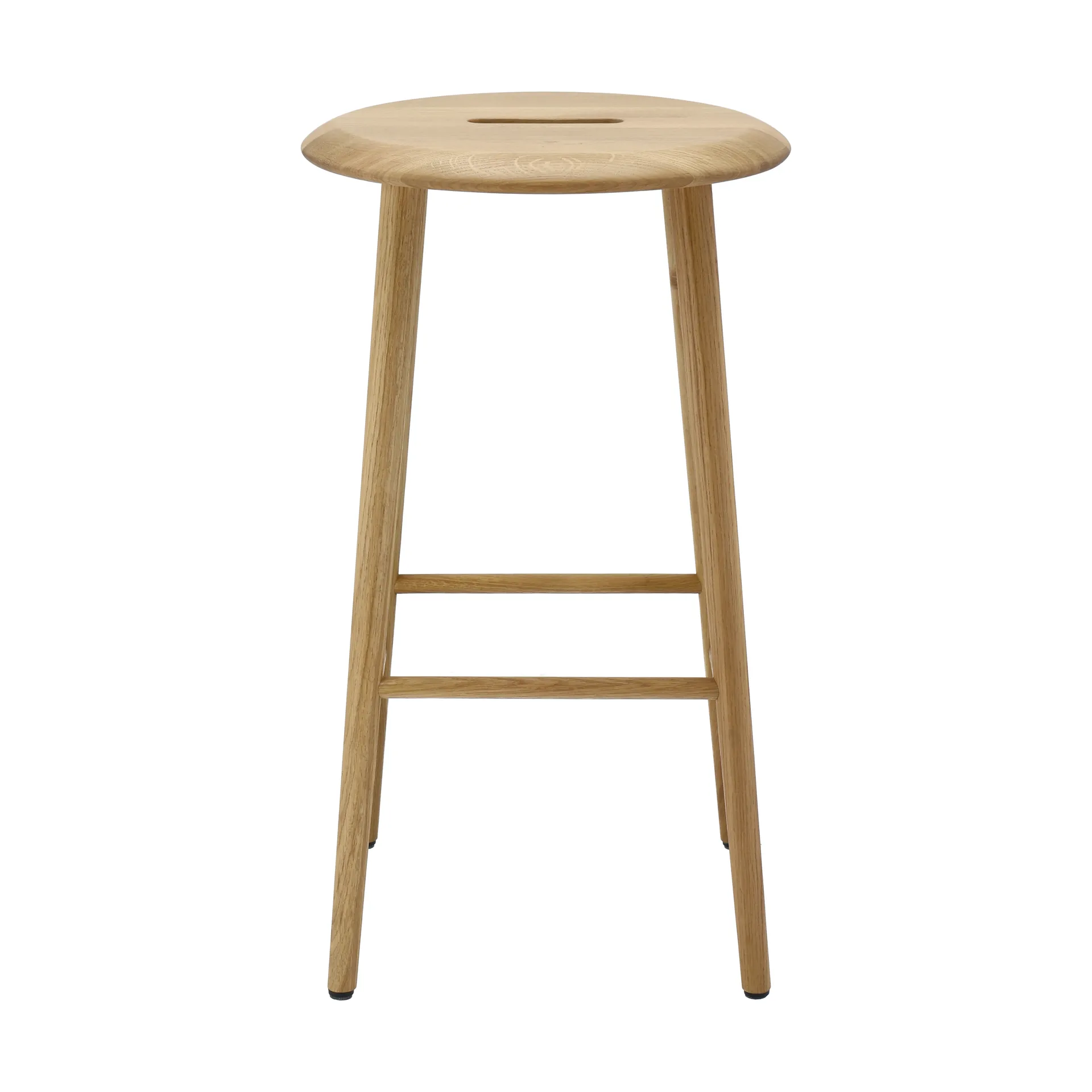 Norrabo round bar stool 65 cm, Natural lacquered oak 1898
