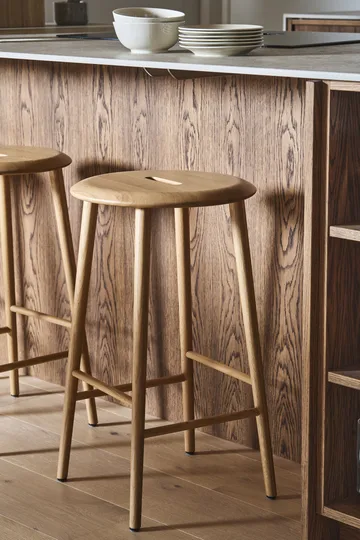 Norrabo round bar stool 65 cm - Natural lacquered oak - 1898