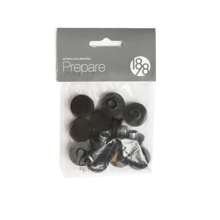 Prepare floor protectors - Black, 22mm plastic felt tube rivet, 12 pcs - 1898