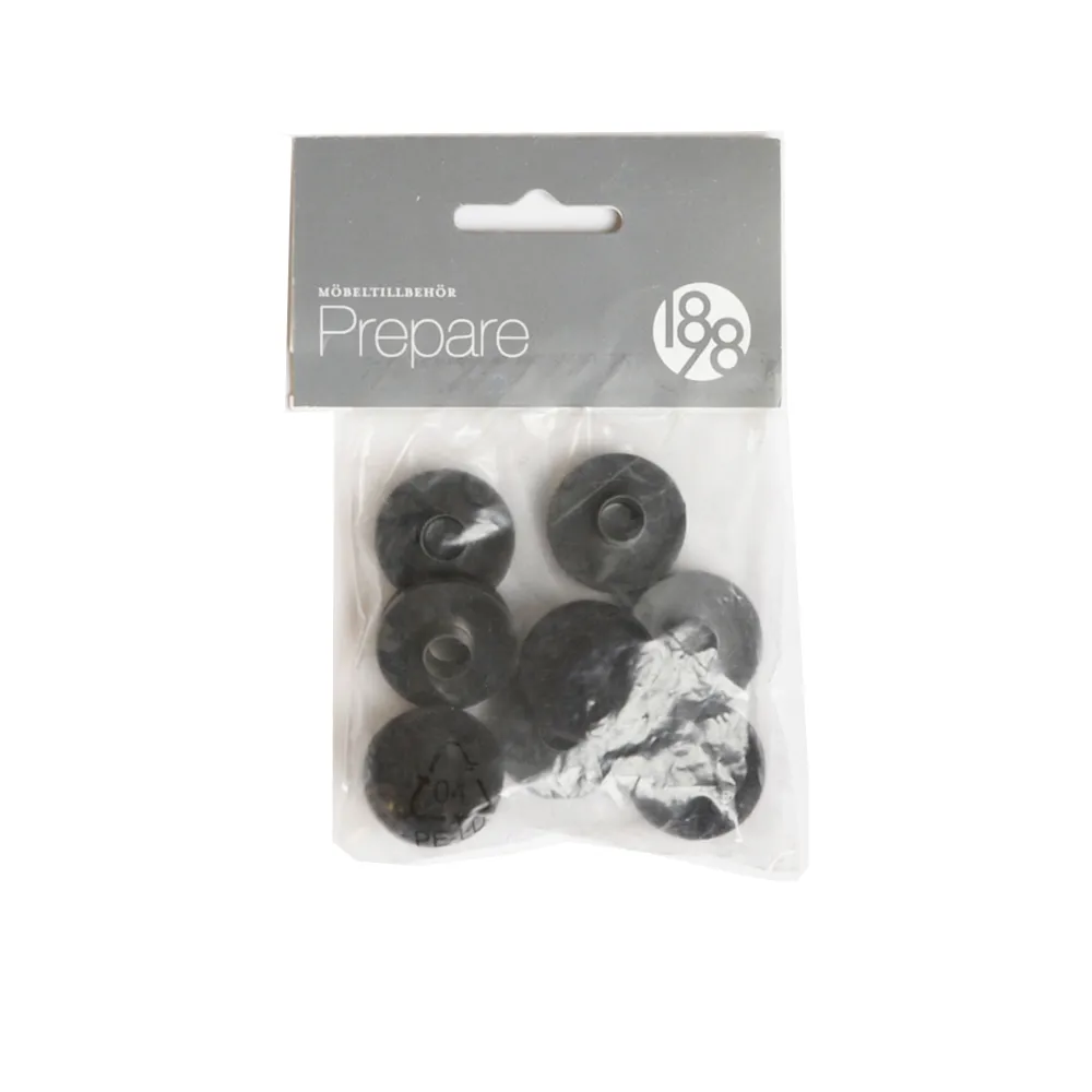1898 Prepare floor protectors Black, 26mm plastic felt tube rivet, 8 pcs