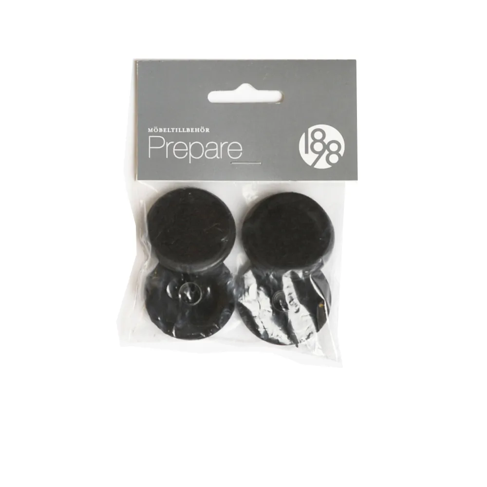 Prepare floor protectors, Black, 37mm plastic felt tube rivet, 4 pcs 1898