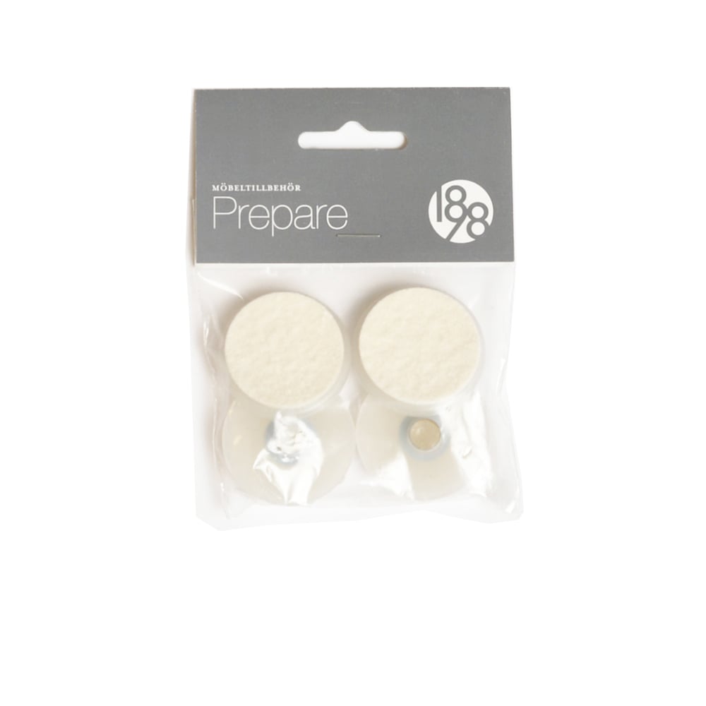 1898 Prepare floor protectors White, 37mm plastic felt tube rivet, 4 pcs